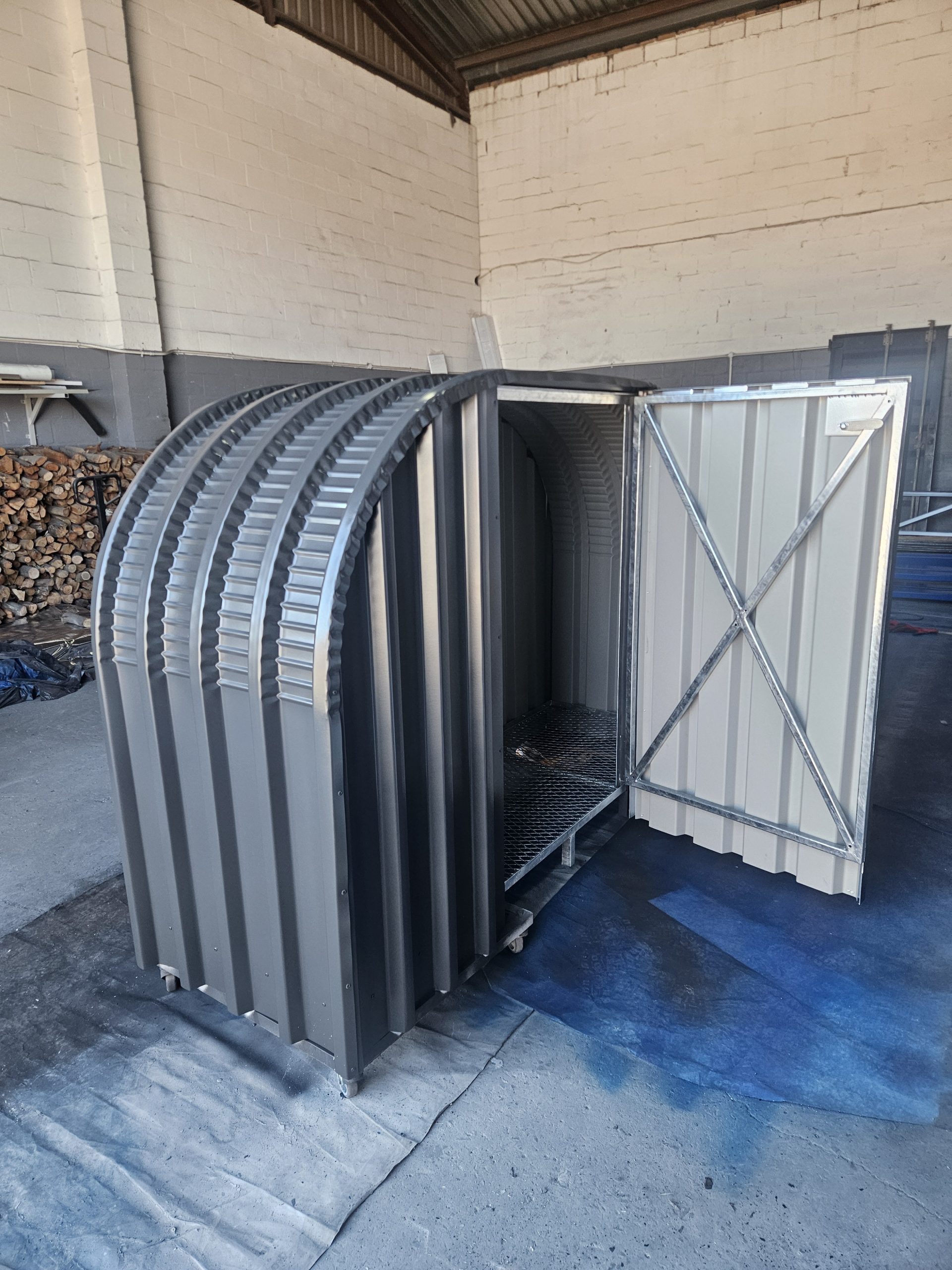 Outdoor modern woodfire storage shed. The perfect wood storage shed. The smart way to store your wood